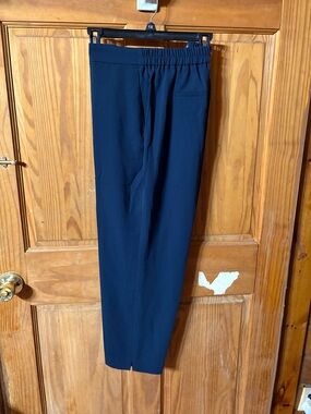 J. Crew Navy Elastic-Waist Tapered Pants